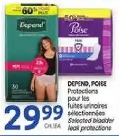 Uniprix Depend Poise selected bladder leak protections offer