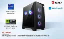 Canada Computers msi aegis r2 intel i9 14900f rtx 5070 32gb ram 2tb ssd win11h offer