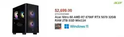 Canada Computers Acer Nitro 60 AMD R7 8700F RTX 5070 32GB RAM 2TB SSD Win11H offer