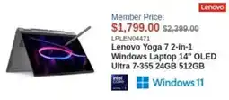 Canada Computers Lenovo Yoga 7 2-in-1 Windows Laptop 14" OLED Ultra 7-355 24GB 512GB offer