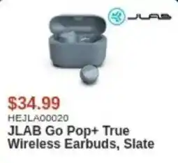 Canada Computers JLAB Go Pop+ True Wireless Earbuds, Slate offer