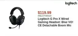 Canada Computers Logitech G Pro X Wired Gaming Headset: Blue VO! CE Detachable Boom Mic offer