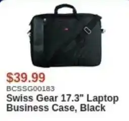 Canada Computers Swiss Gear 17.3" Laptop Business Case, Black offer