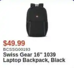 Canada Computers Swiss Gear 16" 1039 Laptop Backpack, Black offer