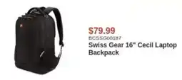 Canada Computers Swiss Gear 16" Cecil Laptop Backpack offer