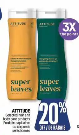 Jean Coutu Attitude selected hair and body care products offer