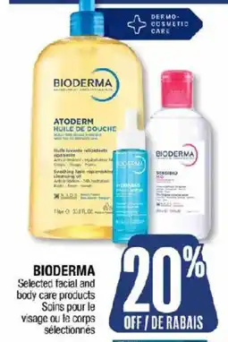 Jean Coutu Bioderma selectec facial and body care products offer