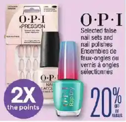 Jean Coutu O-P-I selected false nail sets and nail polishes offer