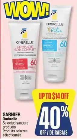Jean Coutu Garnier Ombrelle selected sun care products offer