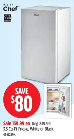 Canadian Tire Master Chef fridge offer