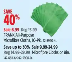 Canadian Tire Frank all-purpose microfibre cloths offer