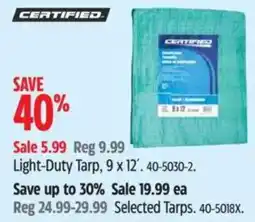 Canadian Tire Certified light-duty tarp offer