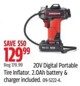 Canadian Tire 20v digital portable tire inflator offer