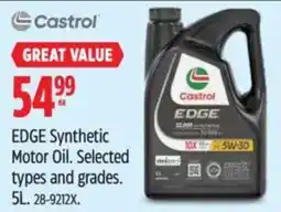 Canadian Tire Castrol edge synthetic motor oil offer