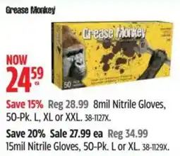 Canadian Tire Grease Monkey 8mil Nitrile Gloves offer