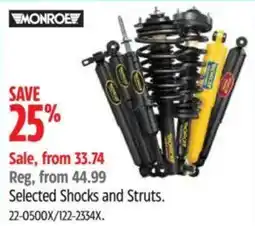 Canadian Tire Monroe Selected Shocks and Struts offer