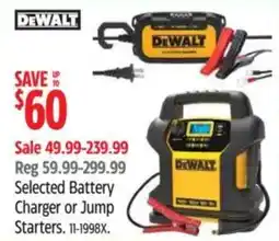 Canadian Tire DeWalt battery charger or jump starters offer