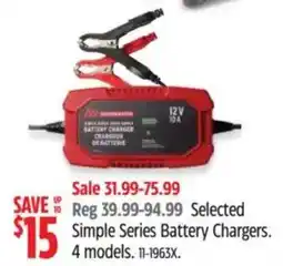 Canadian Tire Interstate Simple Series Battery Chargers offer