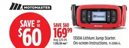 Canadian Tire Motomaster 1350A Lithium Jump Starter offer