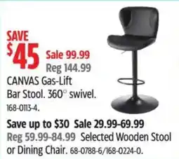 Canadian Tire Canvas gas-lift bar stool offer