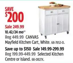Canadian Tire Canvas mayfield kitchen cart, white offer