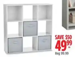 Canadian Tire White cube shelf with drawers offer