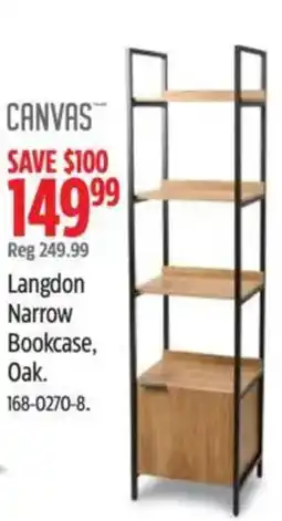 Canadian Tire Canvas langdon narrow bookcase, oak offer