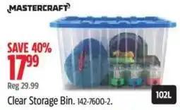 Canadian Tire Mastercraft clear storage bin offer