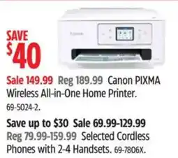 Canadian Tire Canon PIXMA Wireless All-in-One Home Printer offer