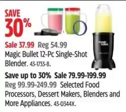 Canadian Tire Magic Bullet 12-Pc Single-Shot Blender offer