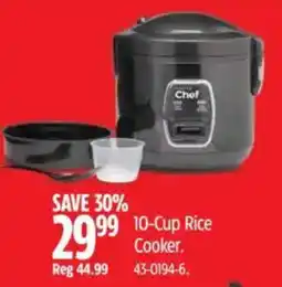 Canadian Tire Chef 10-Cup Rice Cooker offer
