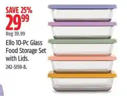 Canadian Tire Ello 10-Pc Glass Food Storage Set with Lids offer