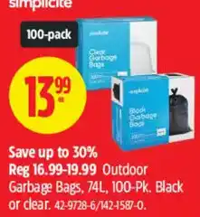 Simplicite outdoor garbage bags