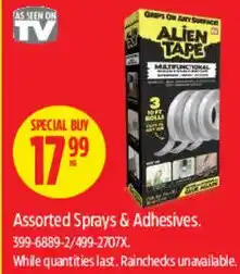 Canadian Tire Assorted Sprays & Adhesives offer
