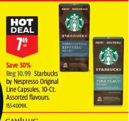 Canadian Tire Starbucks nespresso original line capsules offer