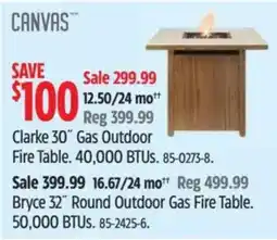 Canadian Tire Canvas clarke 30 gas outdoor fire table offer