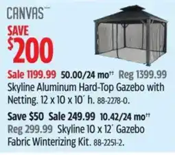 Canadian Tire Canvas Skyline Aluminum Hard-Top Gazebo with Netting offer