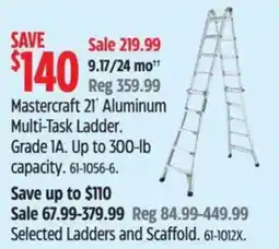 Canadian Tire Mastercraft 21' Aluminum Multi-Task Ladder offer