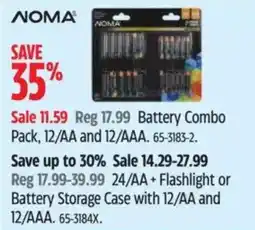 Canadian Tire Noma battery combo pack 12/aa and 12/aaa offer