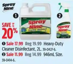 Canadian Tire Spray Nine heavy-duty cleaner disinfectant offer