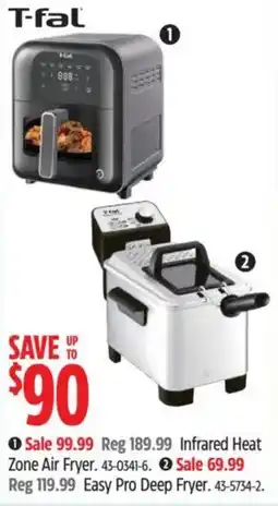 Canadian Tire T-fal Infrared Heat Zone Air Fryer. Easy Pro Deep Fryer. offer