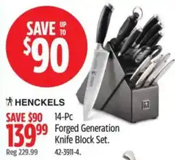 Canadian Tire Henckels 14-Pc Forged Generation Knife Block Set offer