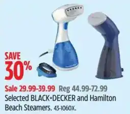 Canadian Tire Black+Decker and Hamilton Beach Steamers offer