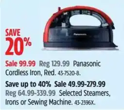 Canadian Tire Panasonic cordless iron offer