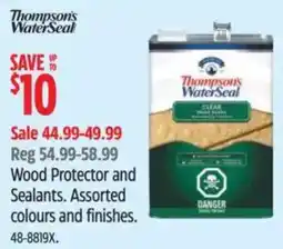 Canadian Tire Thompson's WaterSeal Wood Protector and Sealants offer