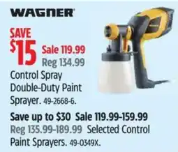 Canadian Tire Wagner Control Spray Double-Duty Paint Sprayer offer