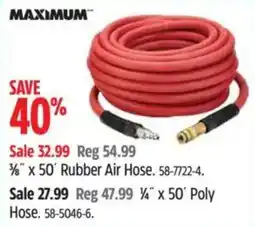 Canadian Tire Maximum 3/8" x 50' Rubber Air Hose offer