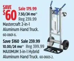 Canadian Tire Mastercraft 2-in-1 aluminum hand truck offer