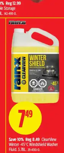 Canadian Tire Rain-X ClearView Winter -45°C Windshield Washer Fluid offer