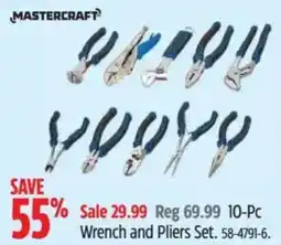 Canadian Tire Mastercraft Wrench and Pliers Set offer
